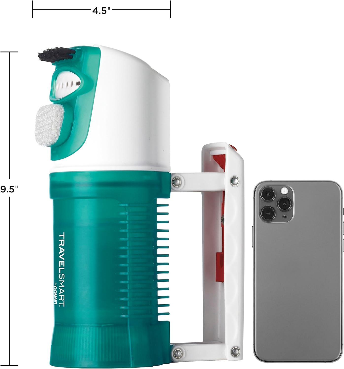 Conair Travel Steamer for Clothes - Mini Garment Steamer, Fabric Steamer in Green by Travel Smart - Packable in Carry On Luggage - Dual Voltage