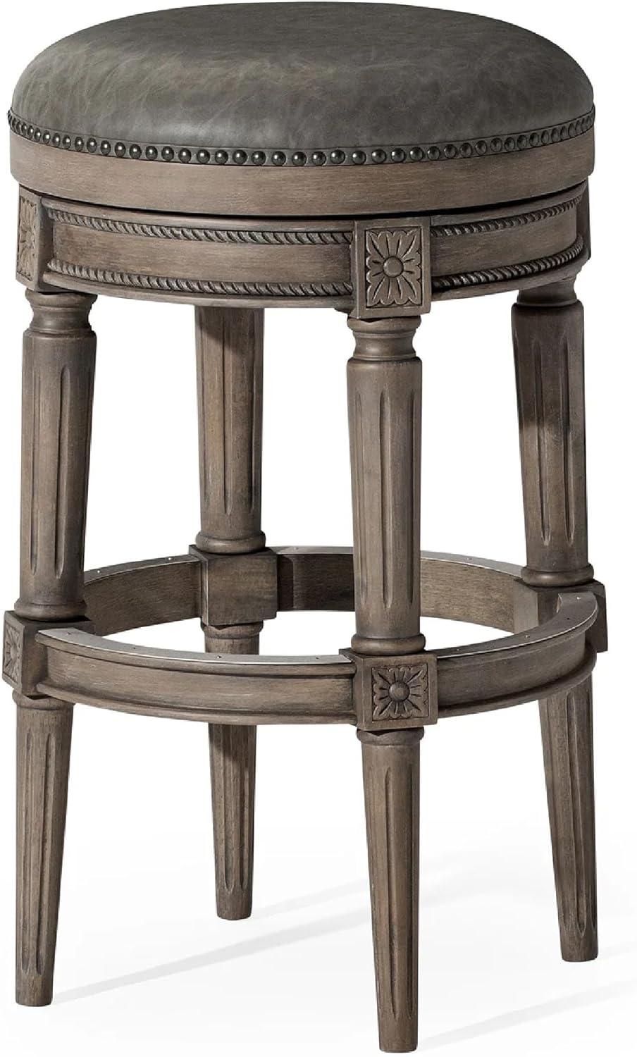 Maven Lane Maven Lane Pullman Backless Bar Stool with Vegan Leather Upholstery