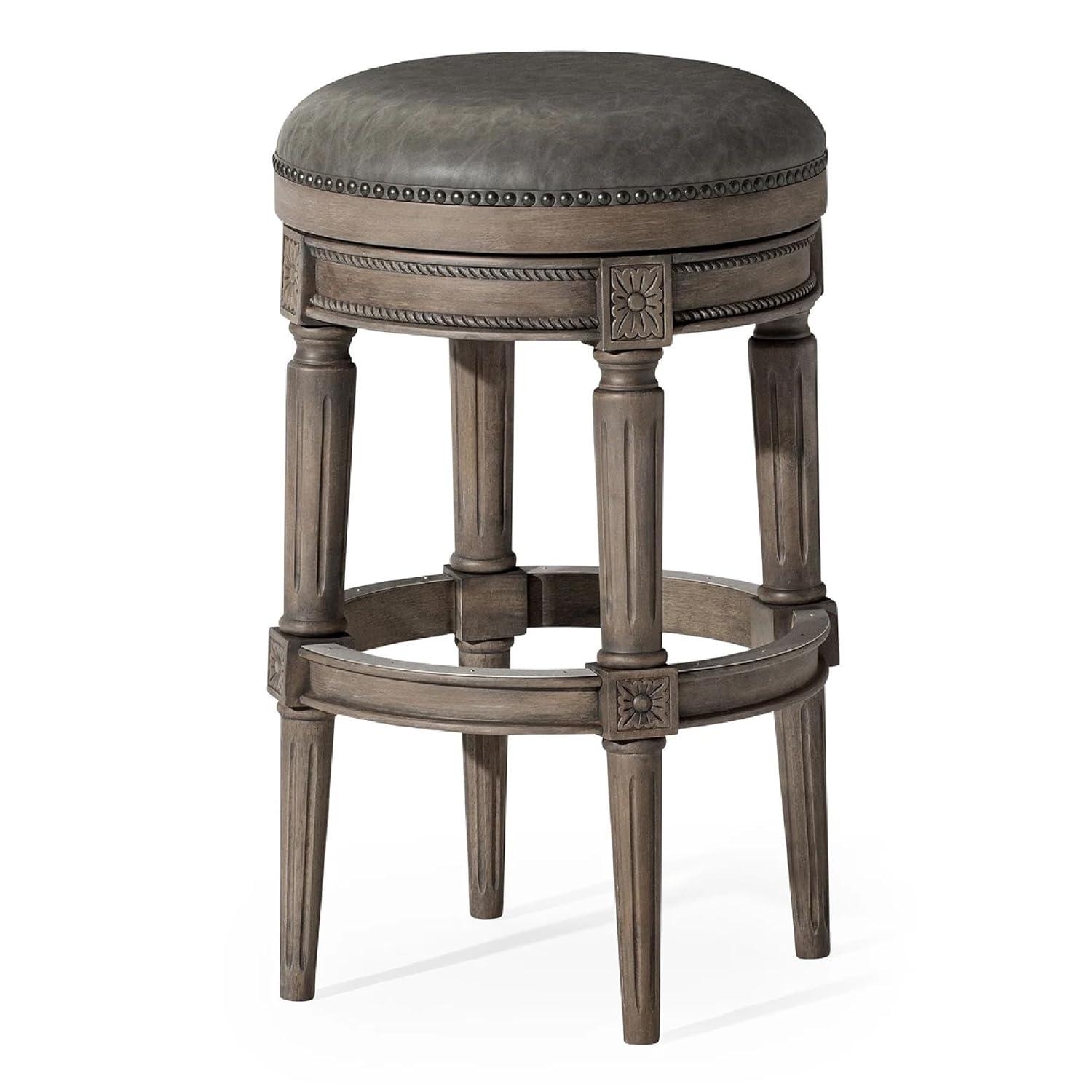 Maven Lane Maven Lane Pullman Backless Bar Stool with Vegan Leather Upholstery