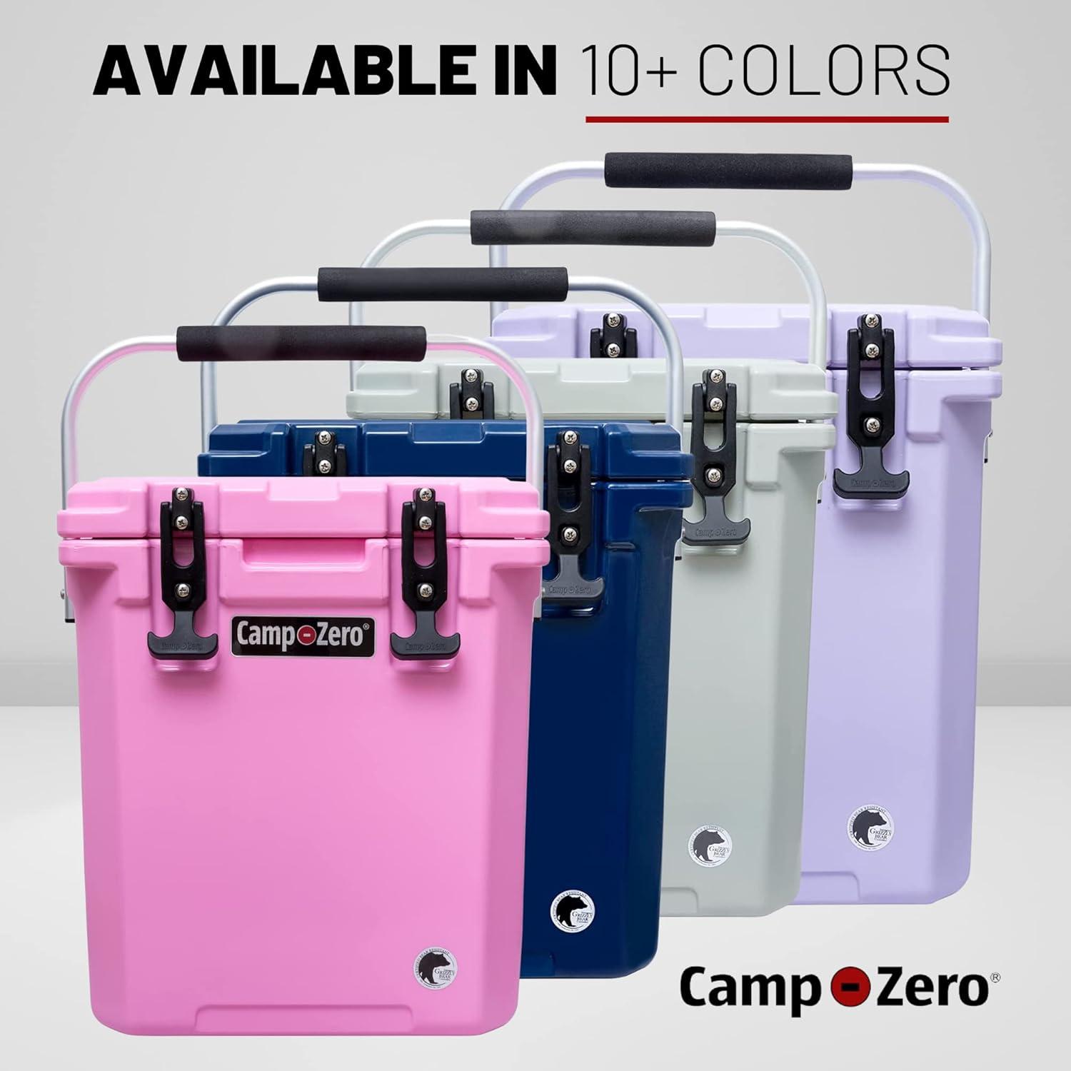 CAMP-ZERO 16L Tall Cooler/Ice Chest with Carry Handle and 2 Molded-in Cup Holders | Includes Removable Divider | Sage