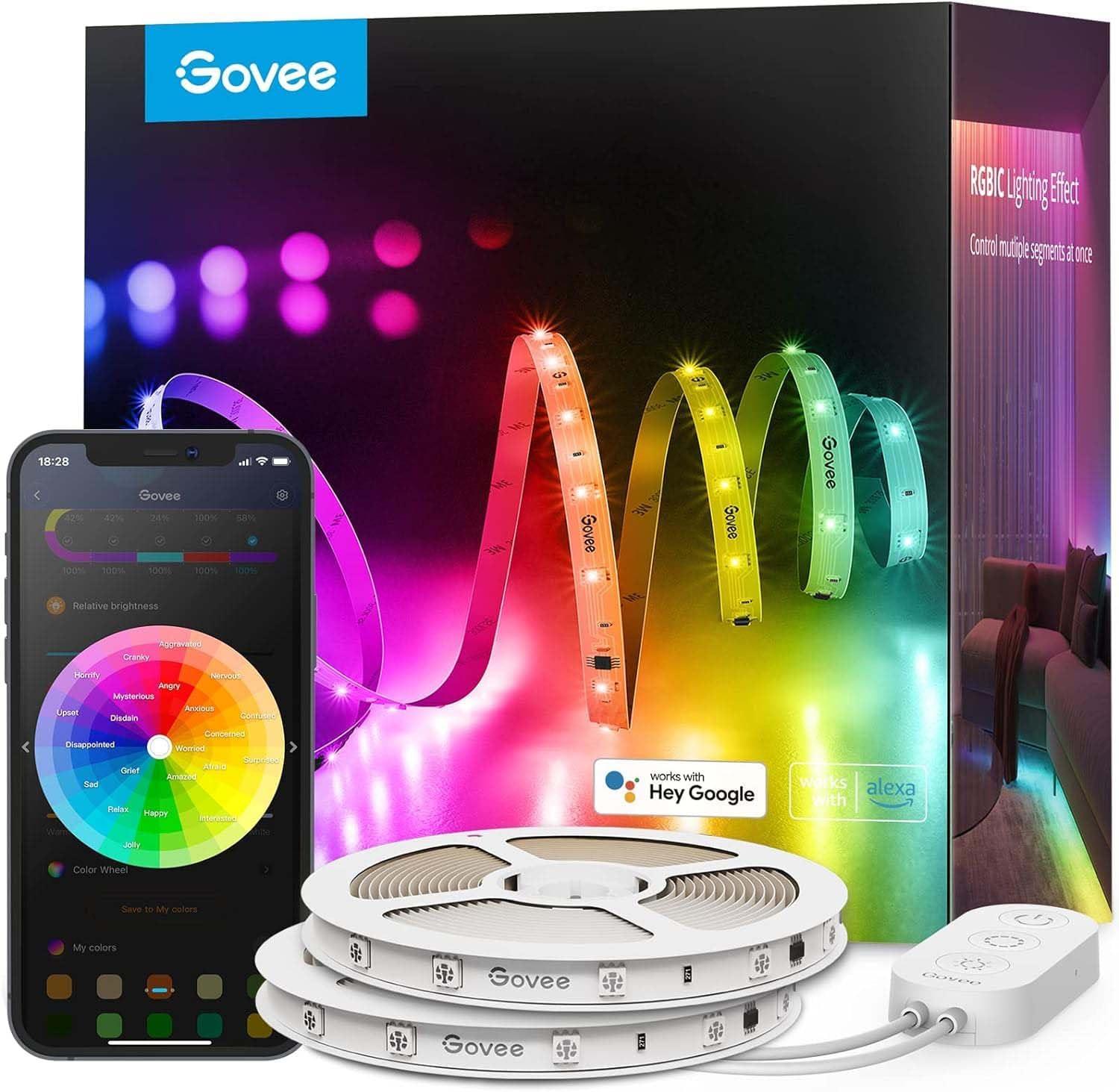 100ft RGBIC Smart LED Strip Lights with Voice Control