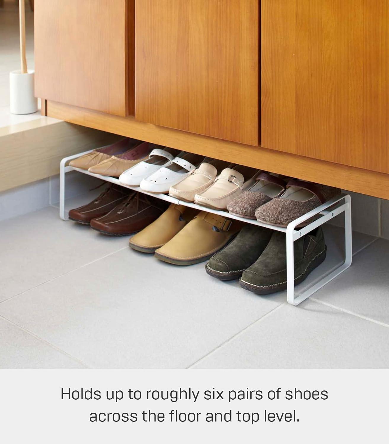 Yamazaki Home Adjustable Shoe Rack, Spacesaving Storage Solution, Steel, Expandable, Stackable