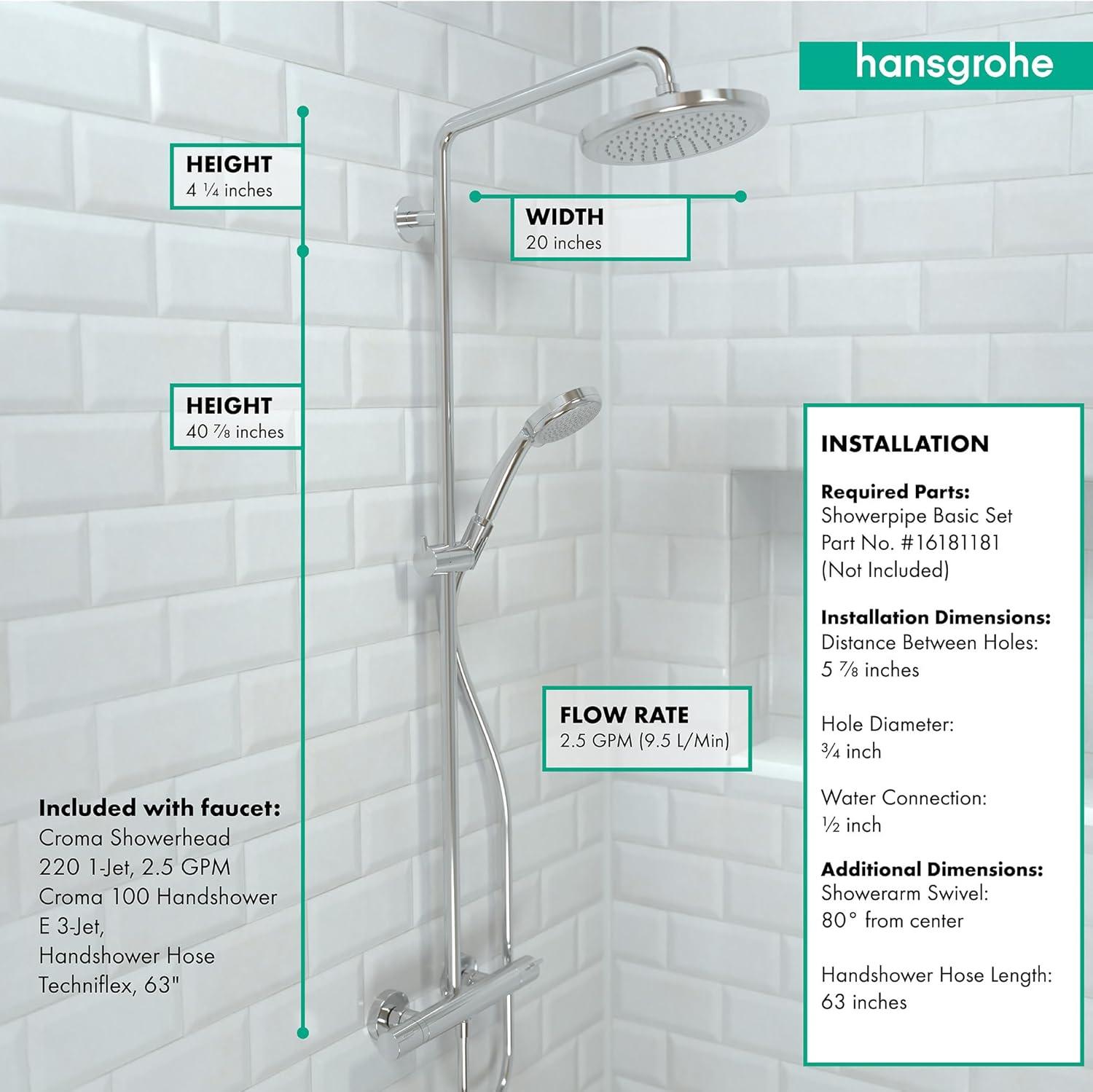 Croma 220 Thermostatic Shower Faucet