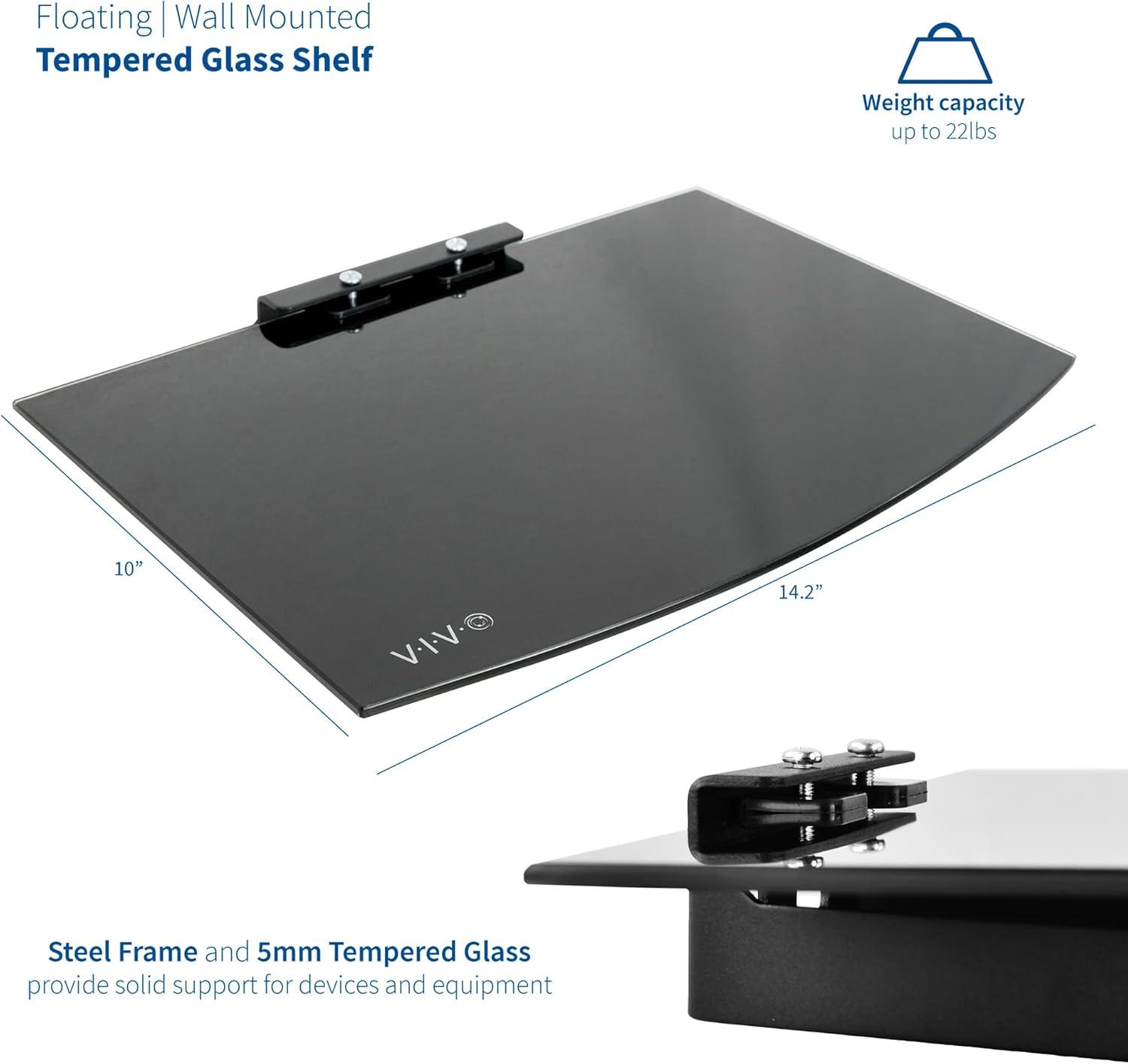 Tempered Glass Floating Wall Shelf