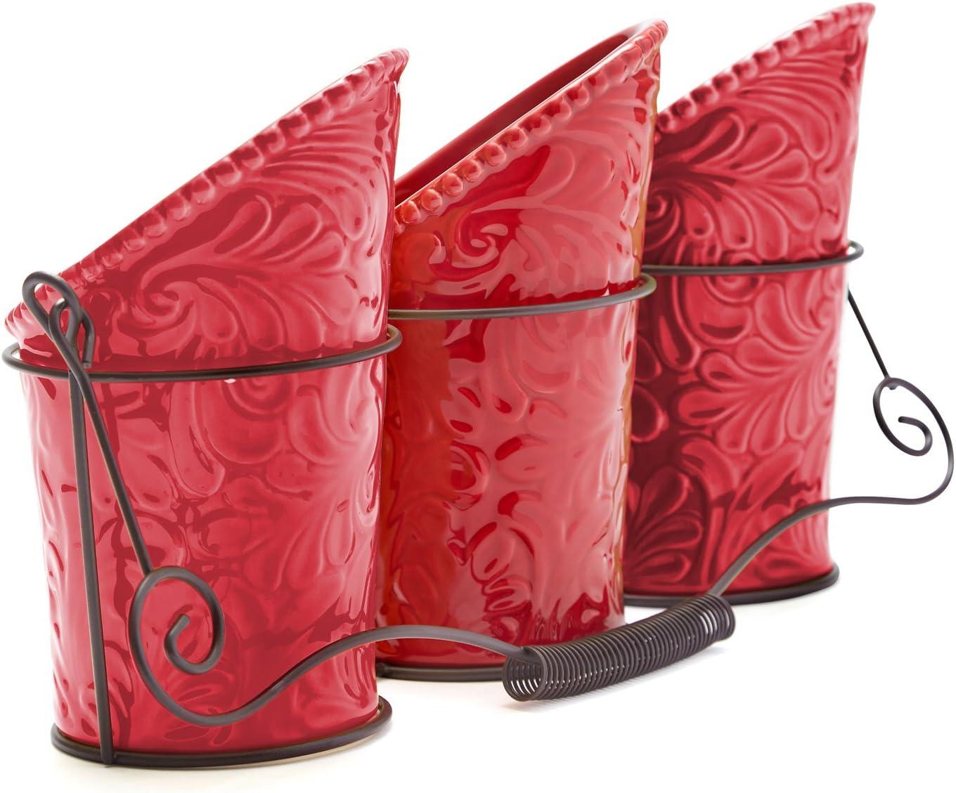 Kitchen Utensil Holder Set - Red