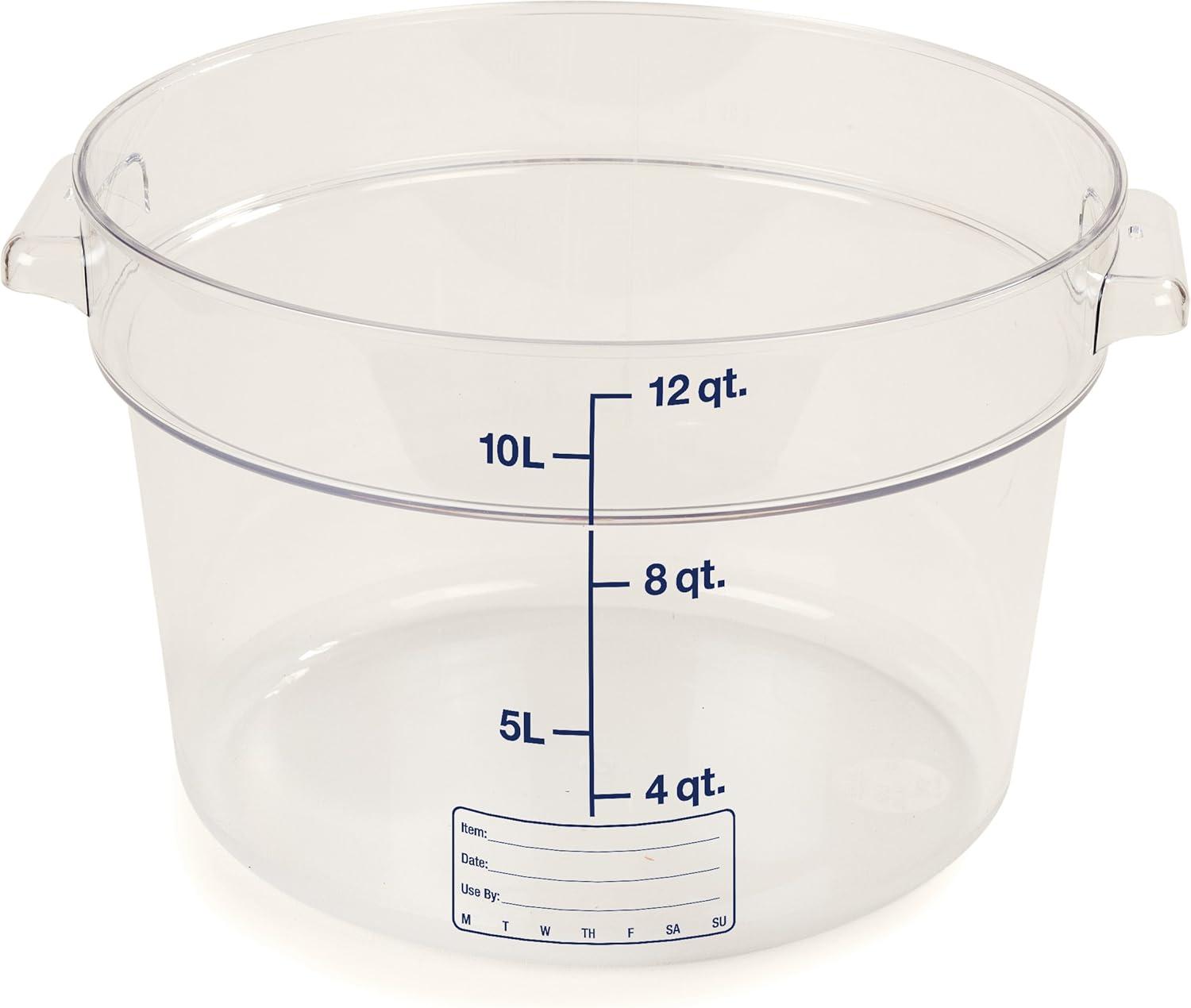 Carlisle 1076707 StorPlus 12 Qt. Round Food Storage Container