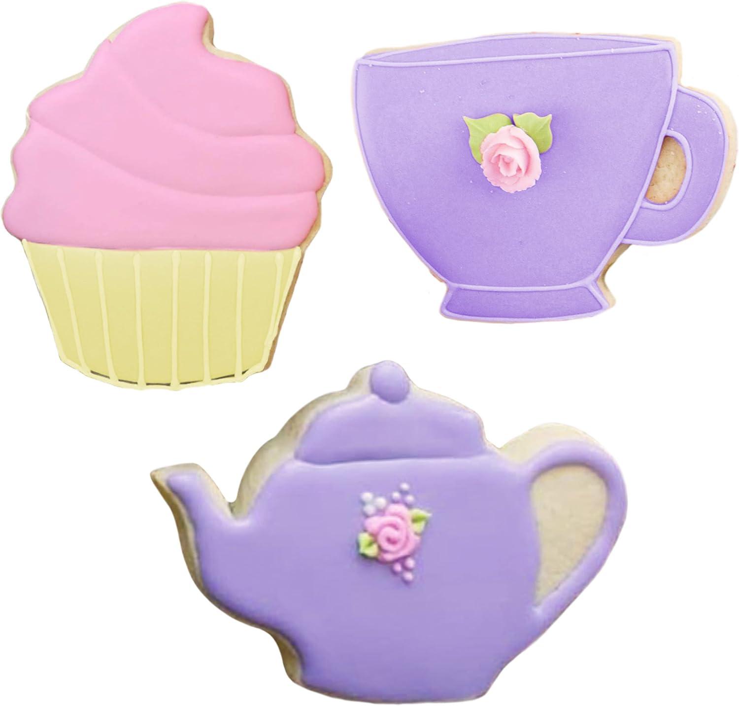 Ann Clark Tea Party Cookie Cutter Set, 3-Piece, Made in USA