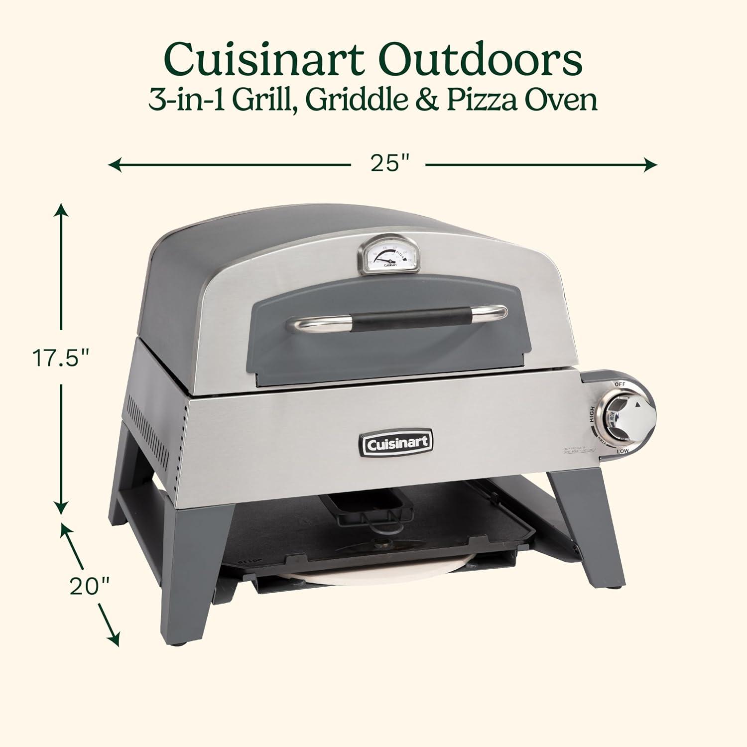 Cuisinart Stainless Steel Propane Grill, Griddle, & Pizza Oven