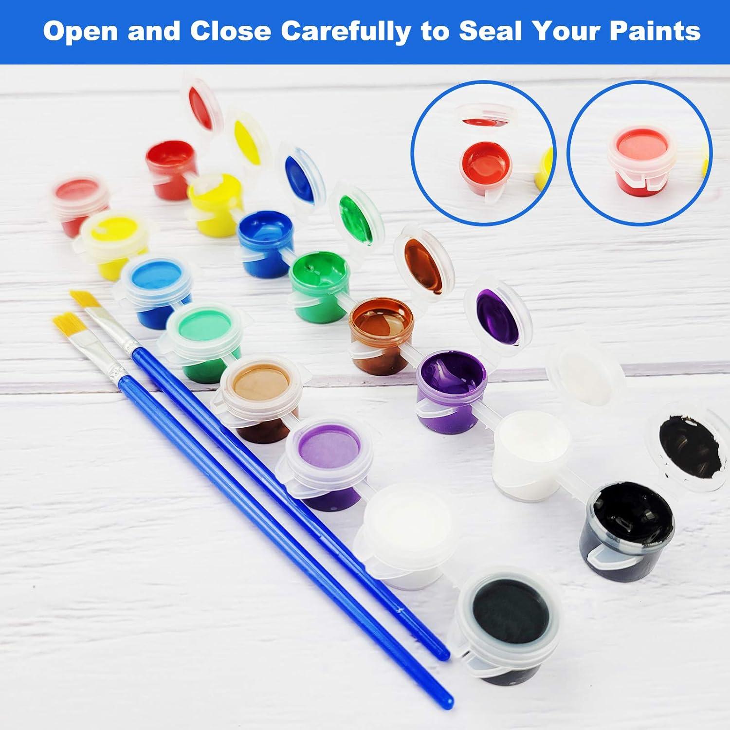 Acrylic Paint Strips For Kids&Adults,Bulk Set of 12 Washable Filled Paint Sets in 8 Colors,With 12 Paintbrushes,Painting Art Supplies Craft Paint Pots for Home Birthday Party Favors (Brown Purple)