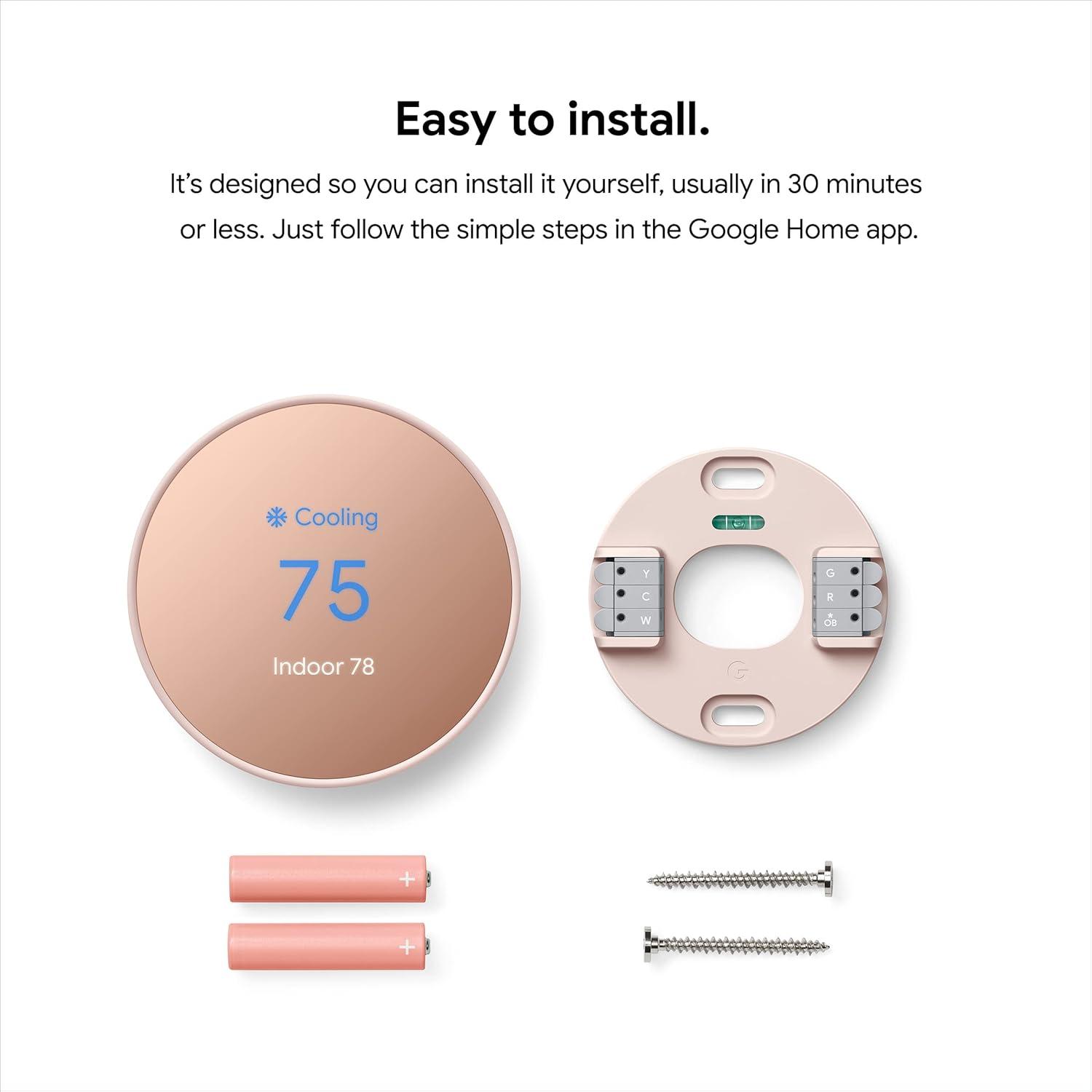 Google Nest Termostato - Termostato Inteligente Programable para el Hogar - Arena