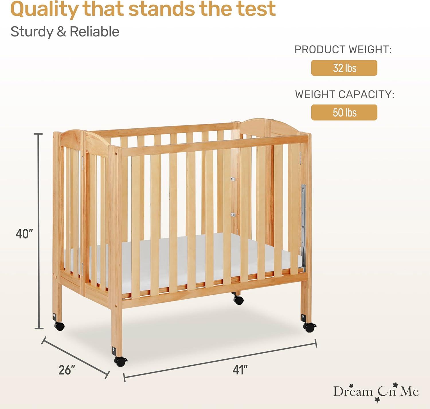 Dream On Me 2-in-1 Mini Convertible Portable Crib