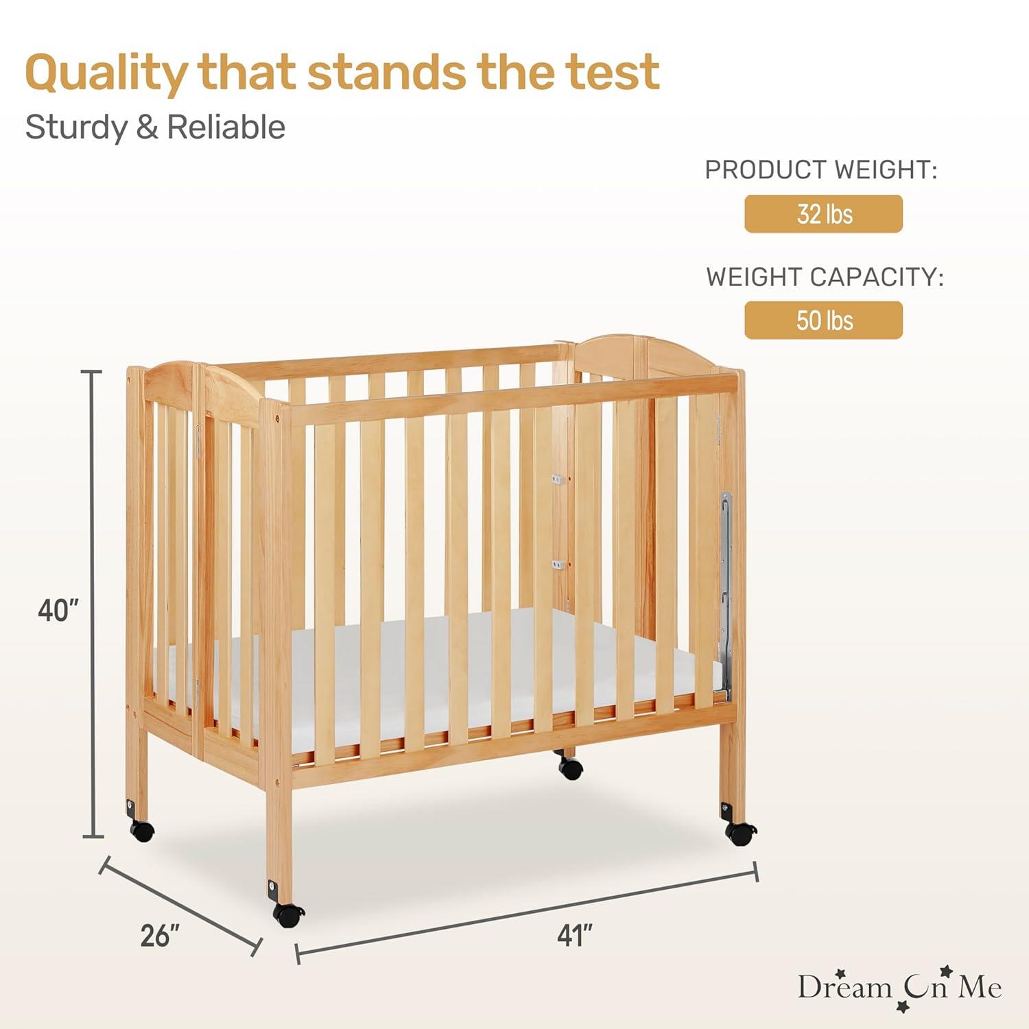 Dream On Me 2-in-1 Mini Convertible Portable Crib