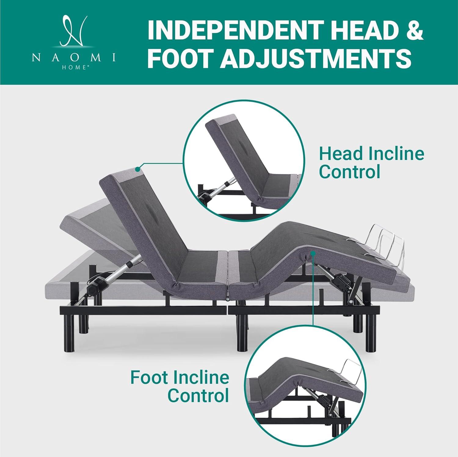 IdealBase Adjustable Bed Frame Full, Massaging Zero Gravity Adjustable Bed Base, Electric Adjustable Beds with 3 Speed Head & Foot Massage, Wireless Remote, 2 USB Ports, Memory, 800LBs Capacity Gray