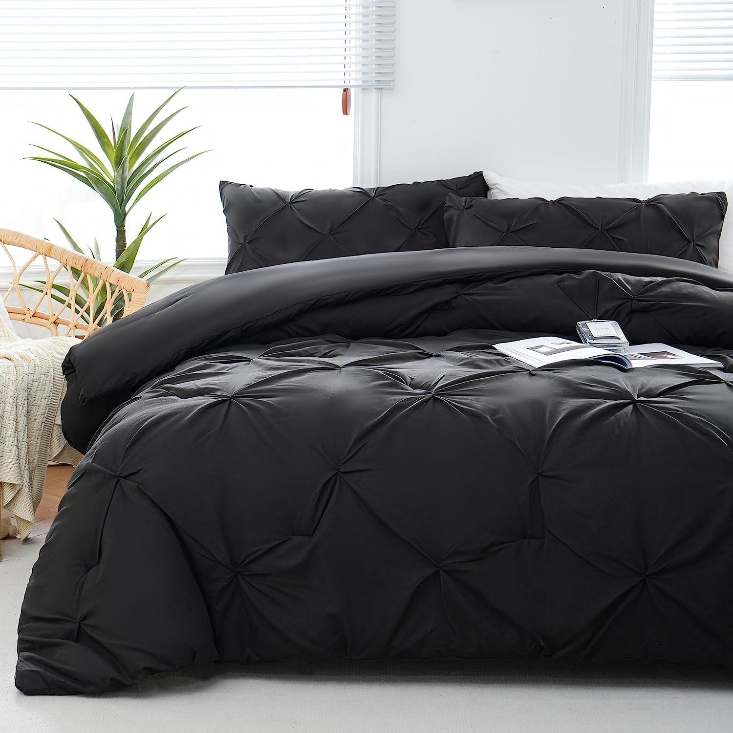 Black King Microfiber 3-Piece Comforter Set