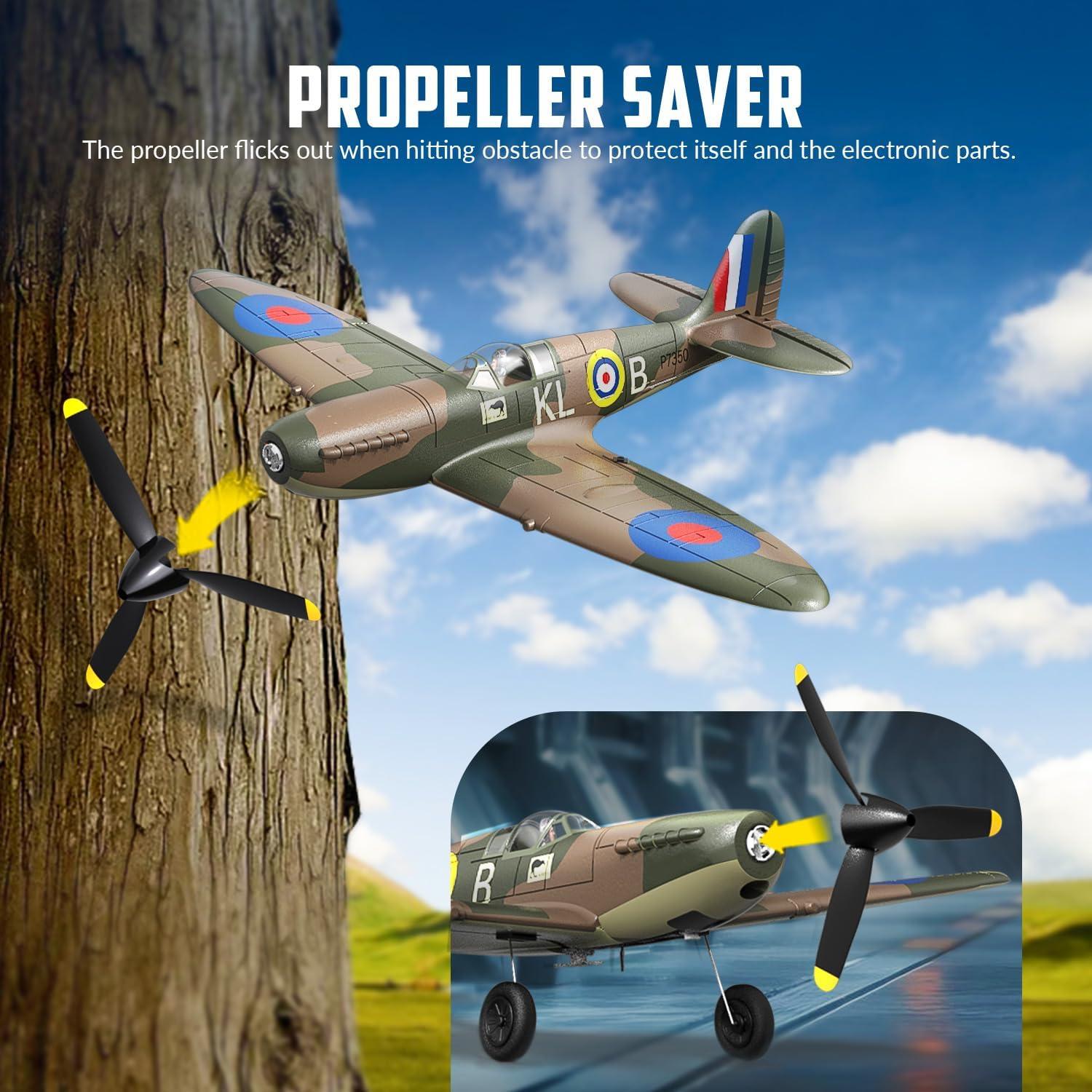 Open Box 4-CH Spitfire One Key Remote Control Airplane with Xpilot Stabilizer