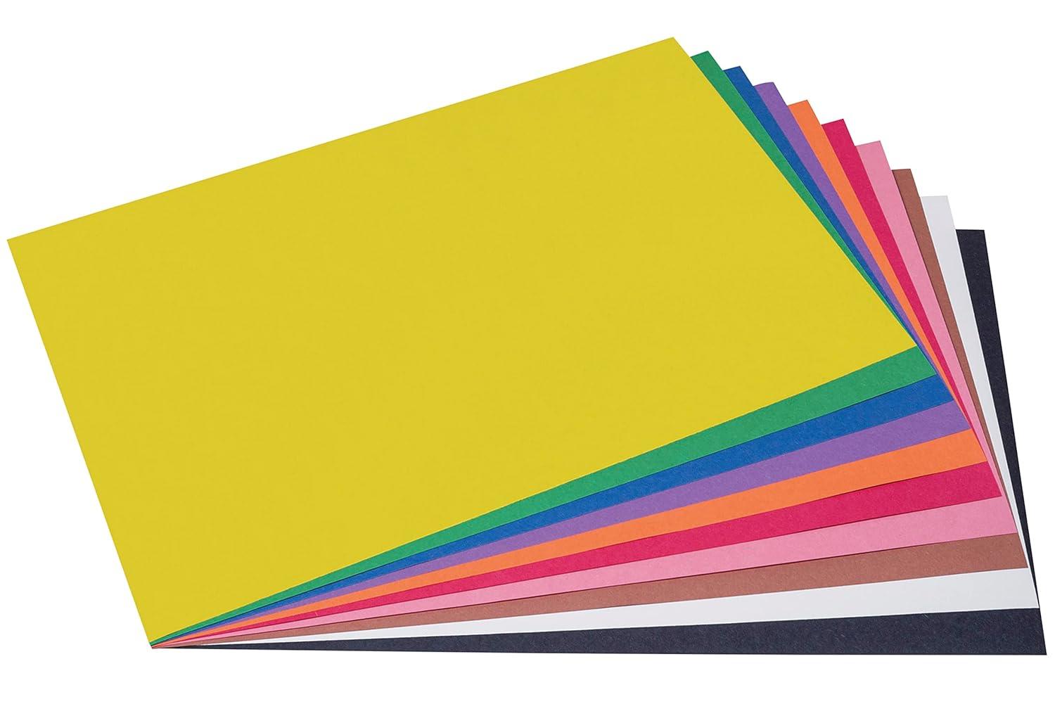 SunWorks Construction Paper, 10 Assorted Colors, 12 x 18, 50 Sheets