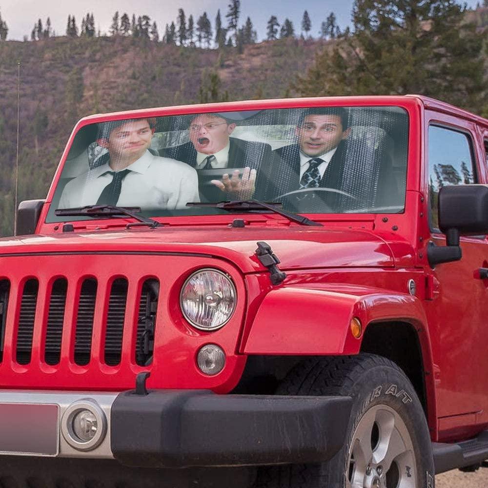 Just Funky The Office Sun Visor for Car Windshield | 57 x 28-Inch Window Shade for Car