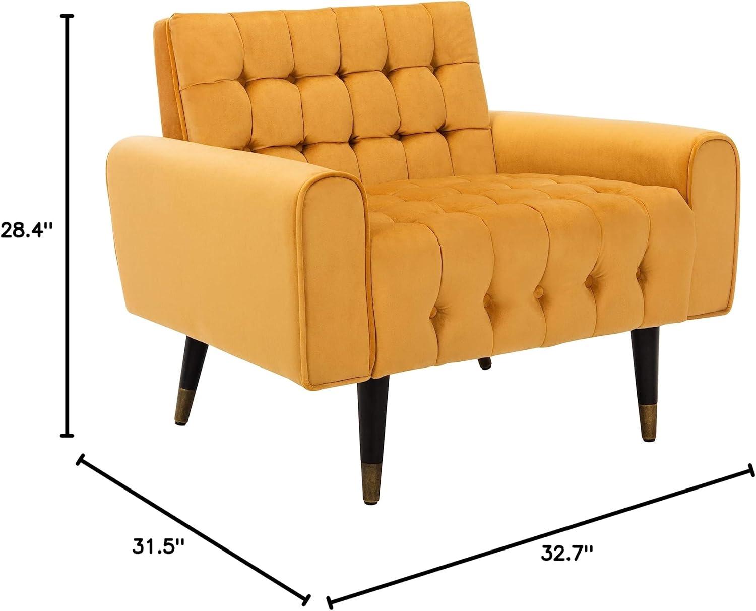 Amaris Tufted Accent Chair - ACH4503 - Marigold/Black - Safavieh