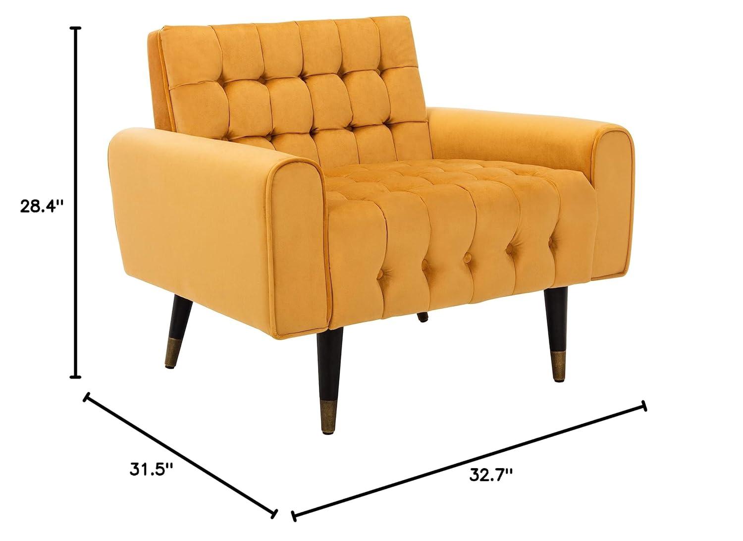 Amaris Tufted Accent Chair - ACH4503 - Marigold/Black - Safavieh