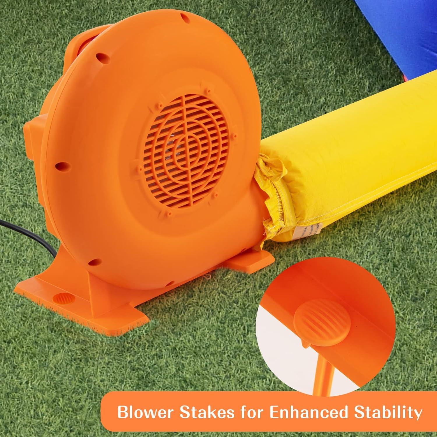 Orange 550W High-Efficiency Air Blower for Inflatables