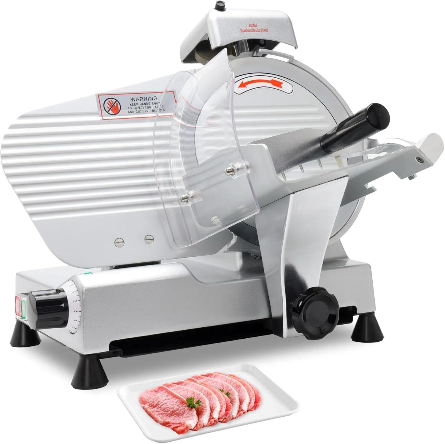 Fashionwu Fashionwu  Commercial Electric Meat Slicer 10" Food Cutter 240W Frozen Deli Slicer Machine