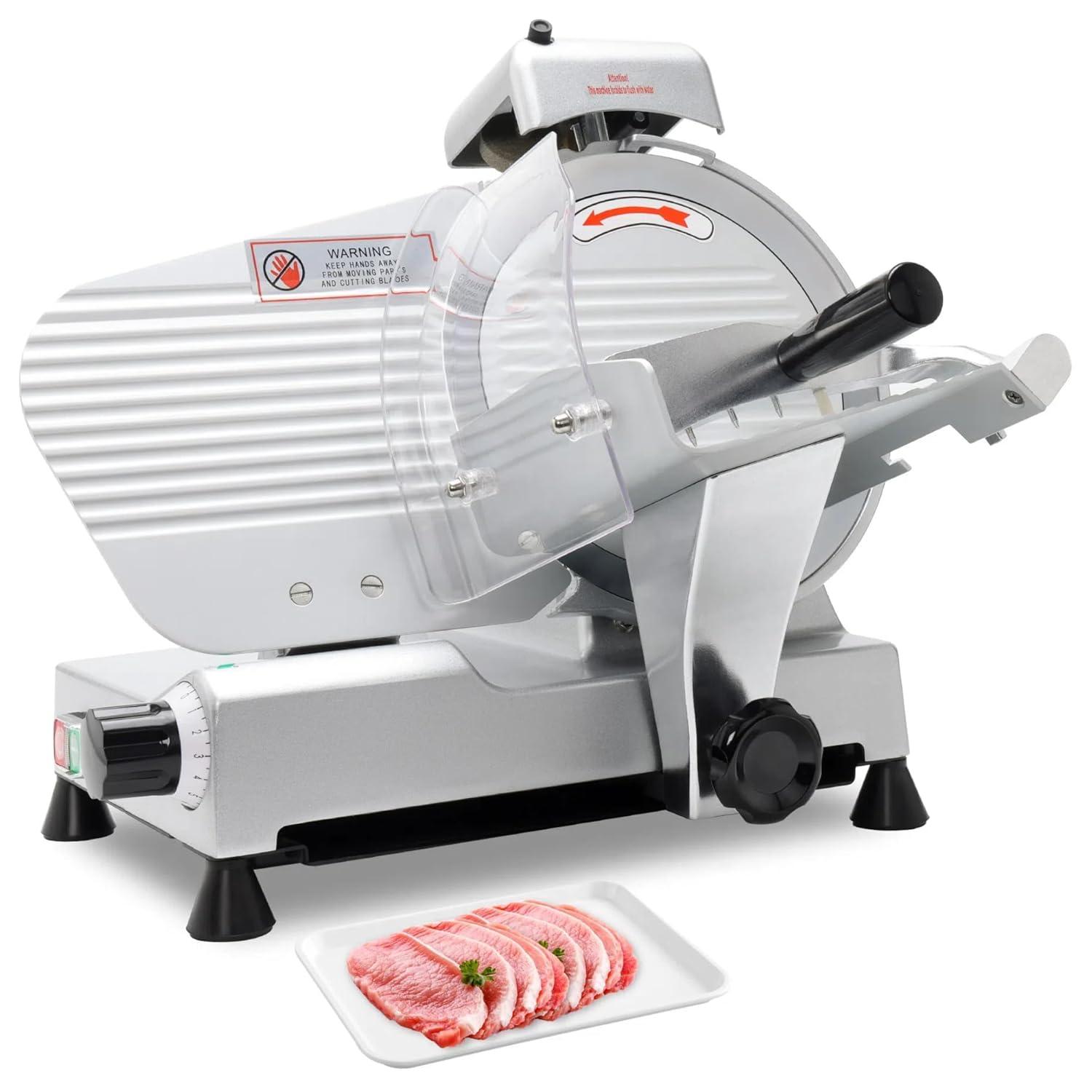 Fashionwu Fashionwu  Commercial Electric Meat Slicer 10" Food Cutter 240W Frozen Deli Slicer Machine