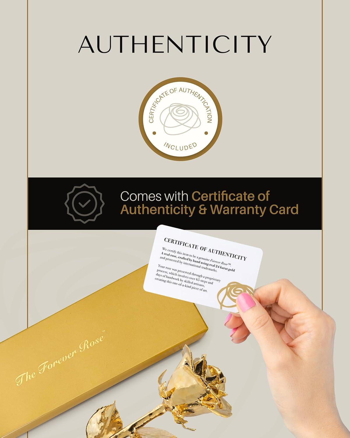 24K Gold Dipped Rose, Unique & Everlasting Real Hand Dipped in 24K Gold Rose, 11” to 12”