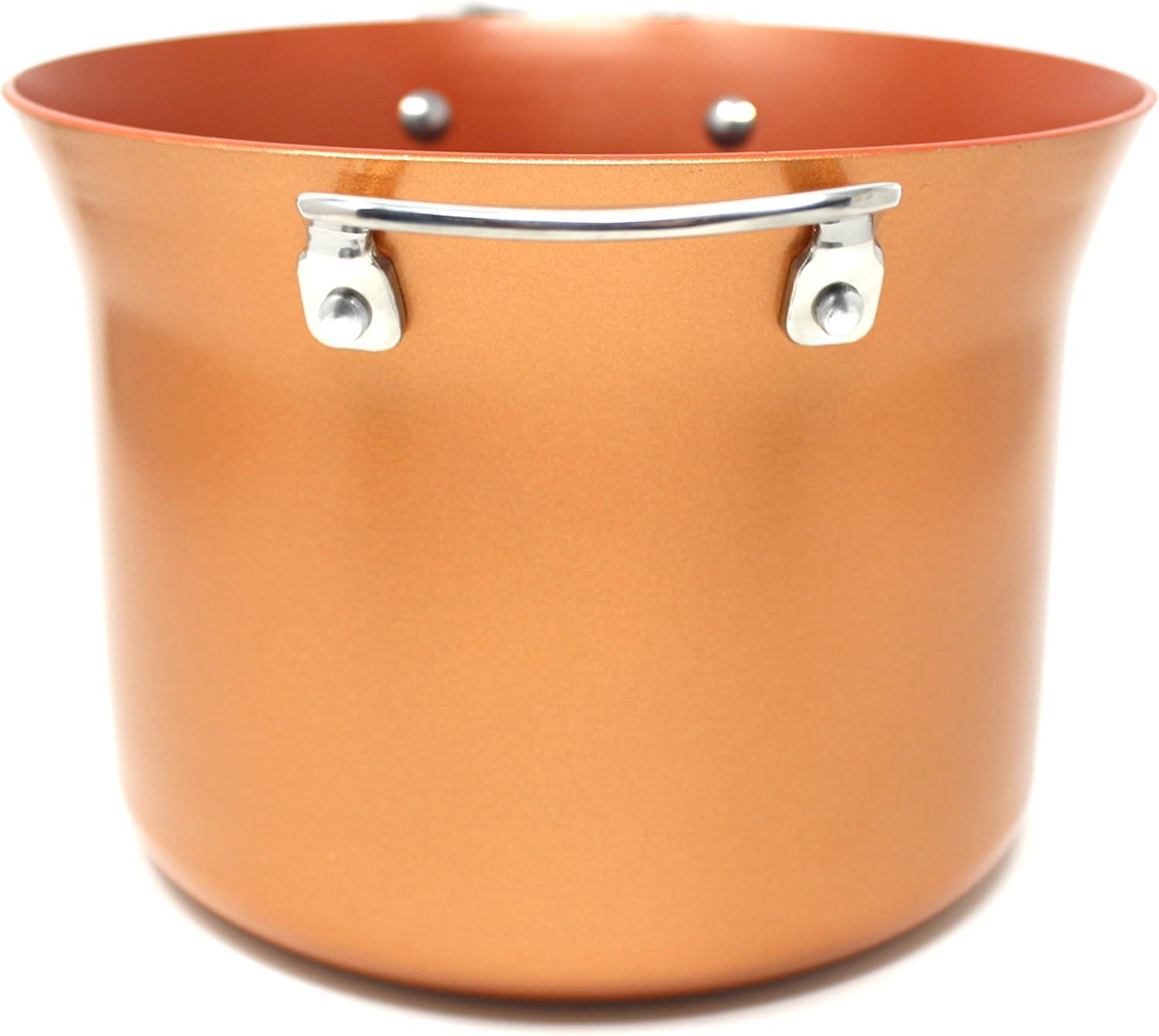 7 Quart Copper Non-Stick Stock Pot with Stainless Steel Handles