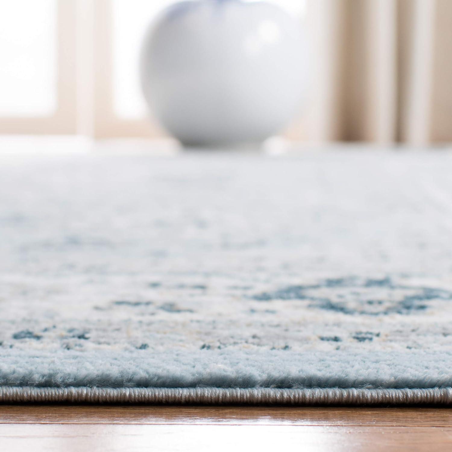 Isabella ISA916 Power Loomed Accent Rug - Blue/Creme - 2'2"x5' - Safavieh