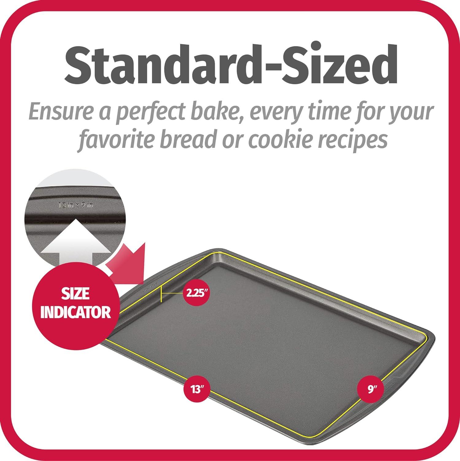 Dark Gray Nonstick Carbon Steel Cookie Sheet Set, 3 Pack