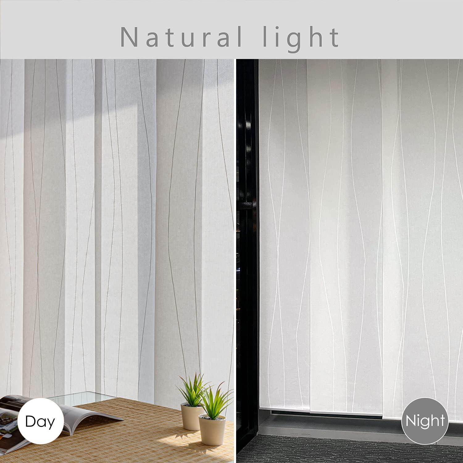 GoDear Design Adjustable Sliding Panel Track Blind 45.8"- 86" W x 96" H, Vertical Blinds Cordless, Light Filtering, Catch Me