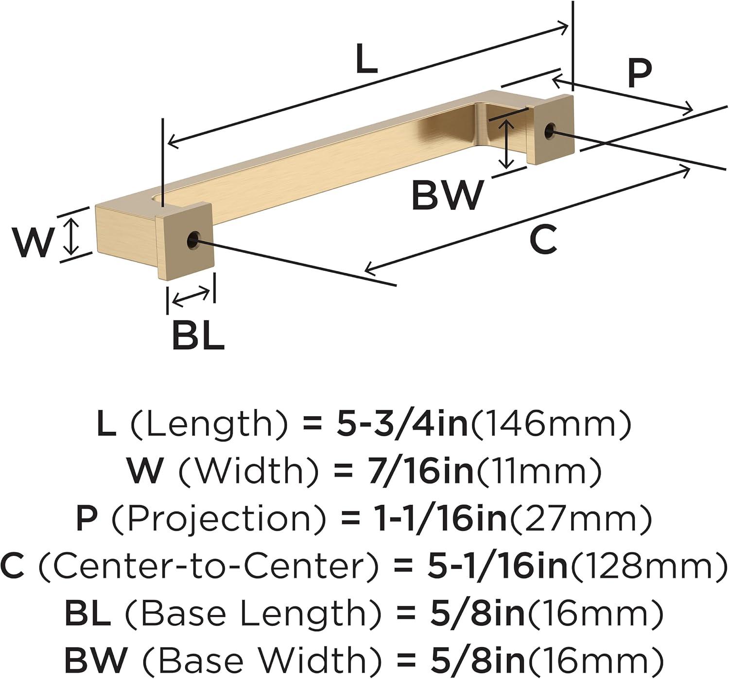 Champagne Bronze 5-1/16" Modern Cabinet Bar Pulls with Mounting Hardware