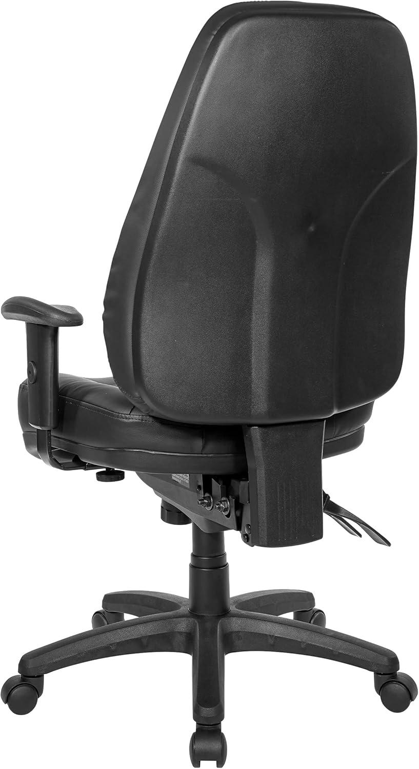 Office Star Products High Back Chair Dillion Black 2 Way Adj Arms Multi Function