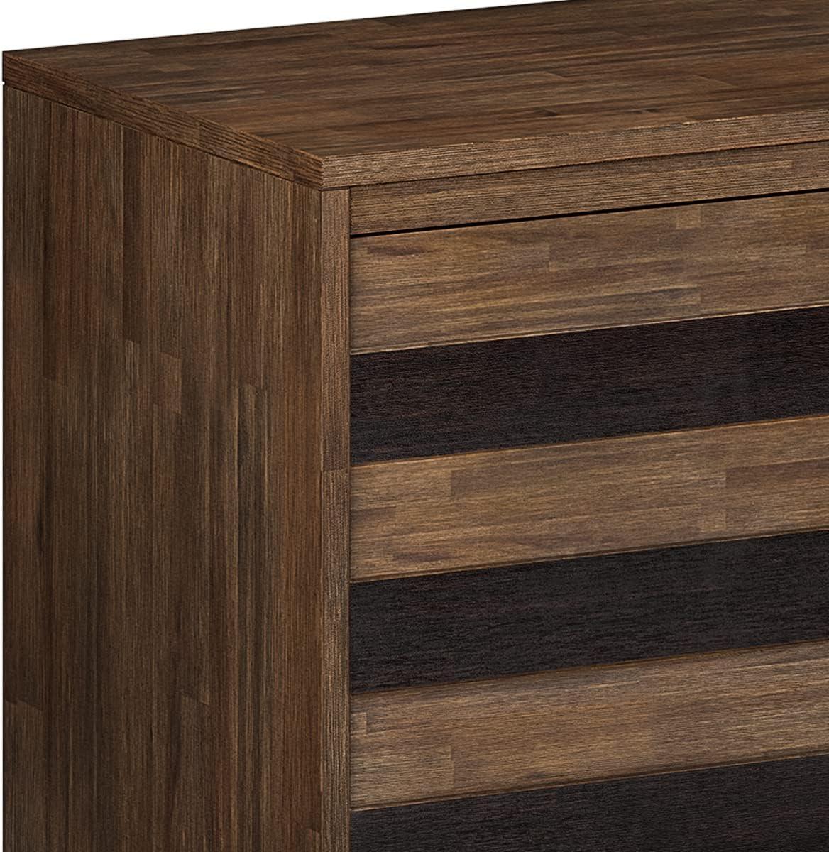 Simpli Home Clarkson 60"W Solid Acacia Mid-Century 2-Door Sideboard Buffet with 3 Drawers