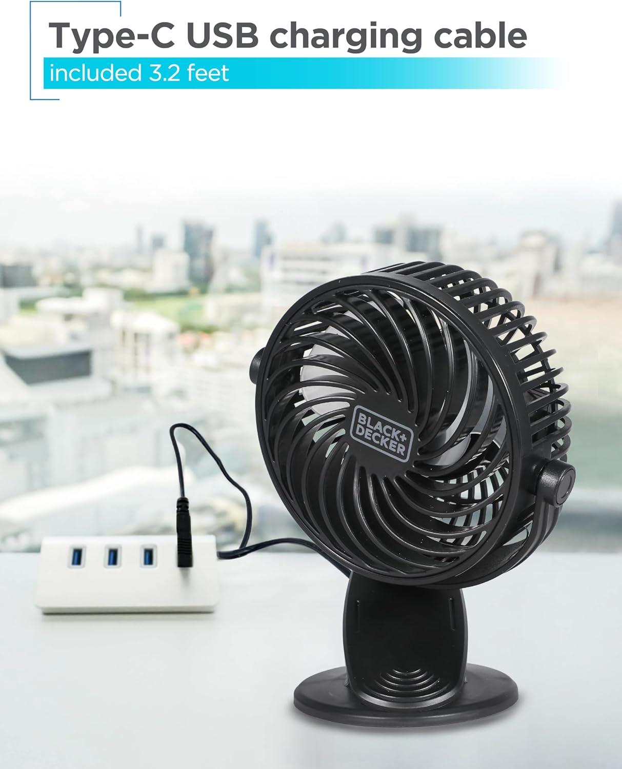 Black Adjustable 3-Speed Clip and Standing Fan Set