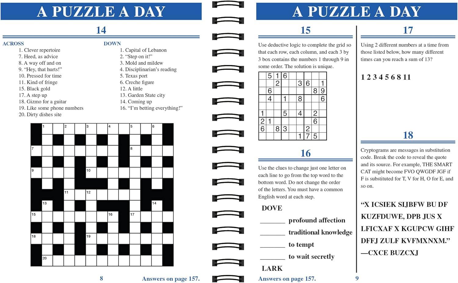 Brain Games - A Puzzle a Day - by  Publications International Ltd & Brain Games (Spiral Bound)