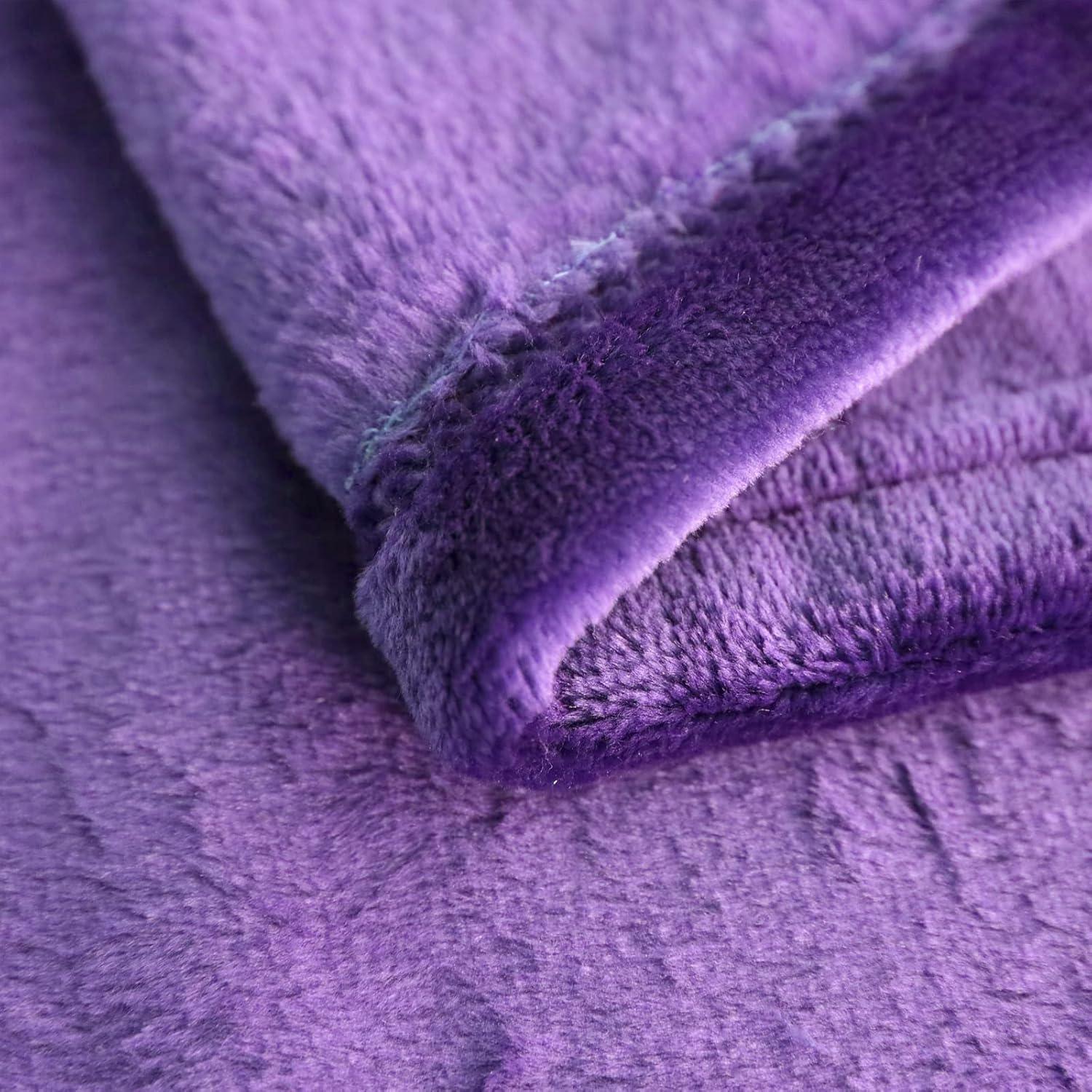 Purple Lightweight Fleece Throw Blanket, 50x60 Inches