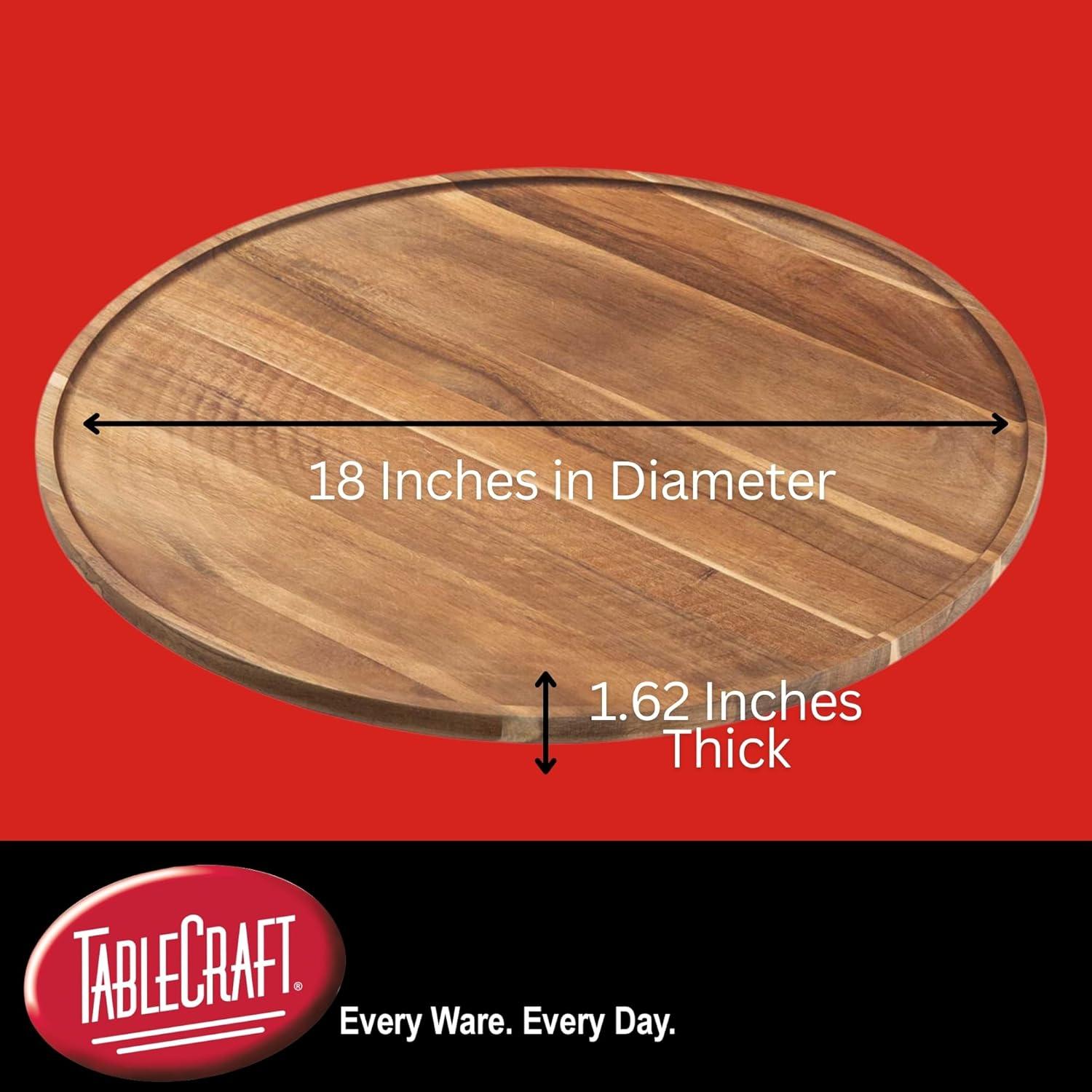 Acacia Wood Round Lazy Susan Food Display, 18" Brown