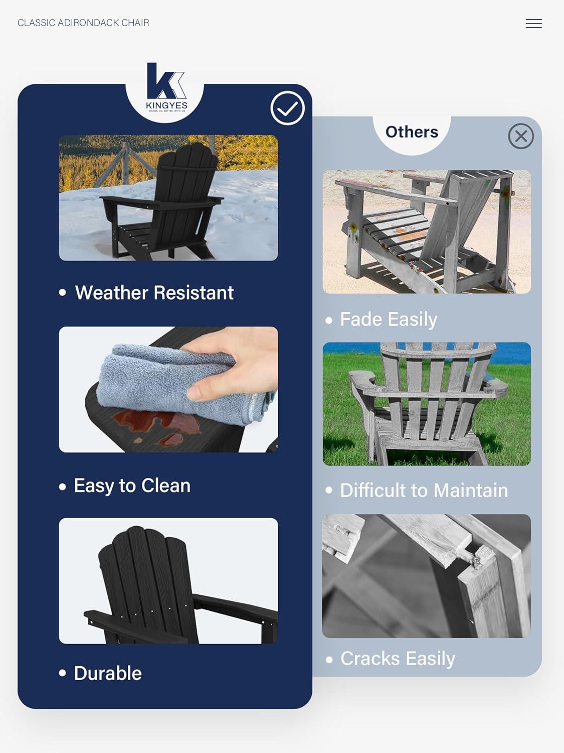 WestinTrends Malibu HDPE Outdoor Patio Folding Poly Adirondack Chair