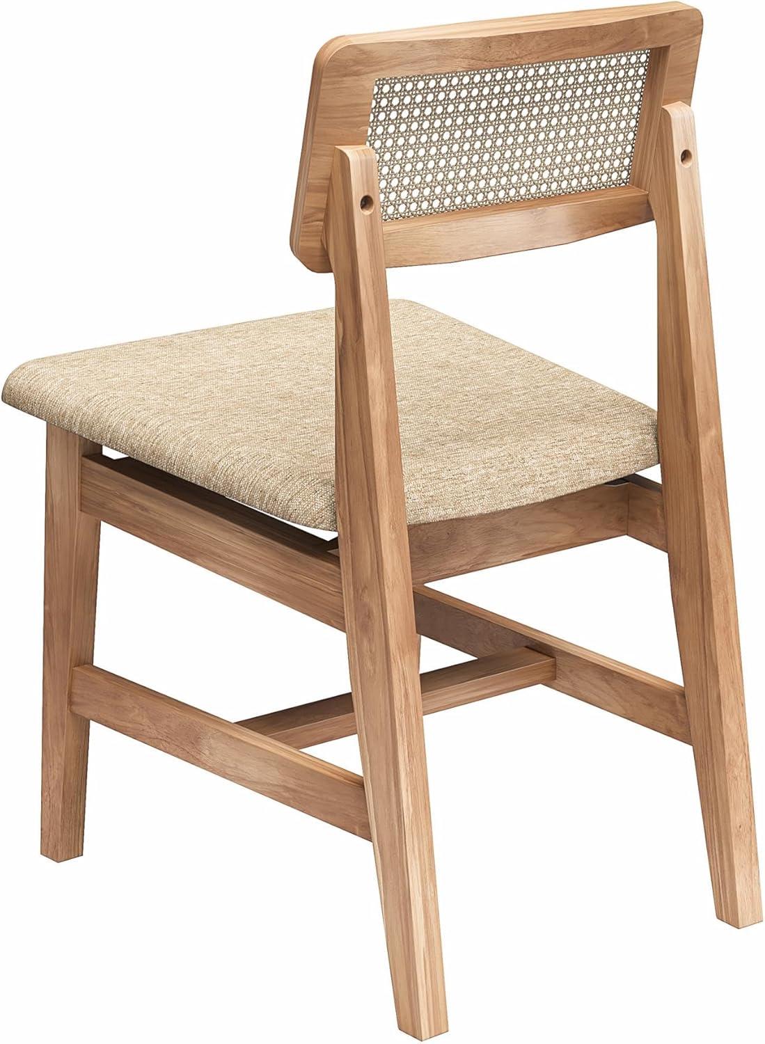 DHP Eleni Cane Dining Chairs, Set of 2, Cream/Seadrift
