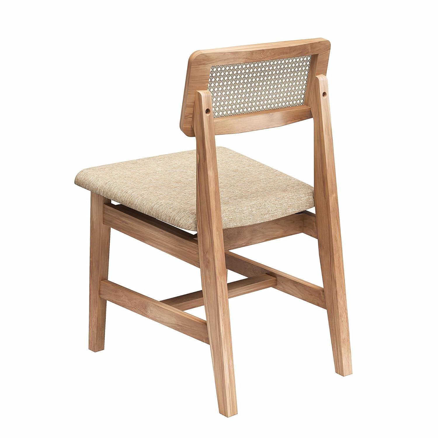 DHP Eleni Cane Dining Chairs, Set of 2, Cream/Seadrift