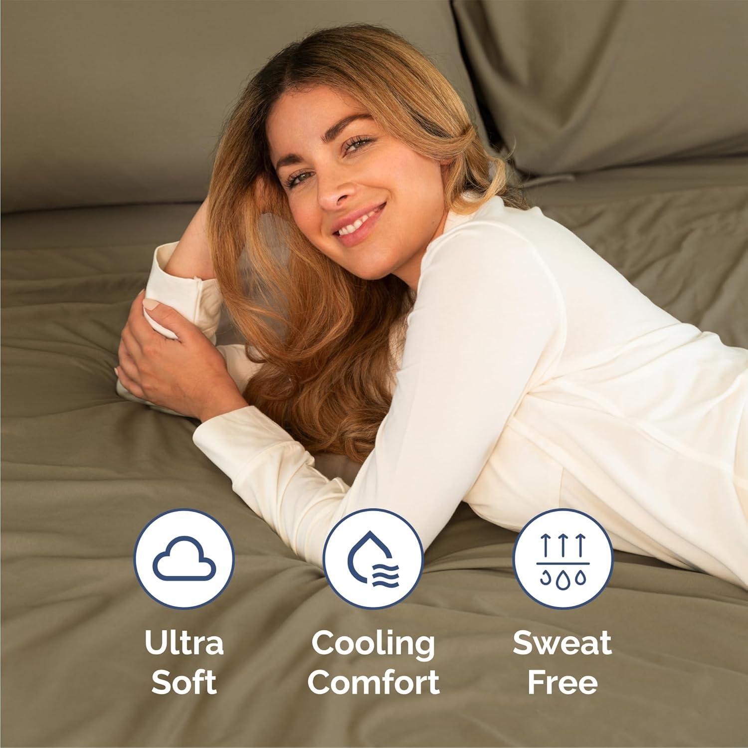 CGK Linens 4 Piece Sheet Set Premium Cooling, Soft & Wrinkle Free Sheet Set