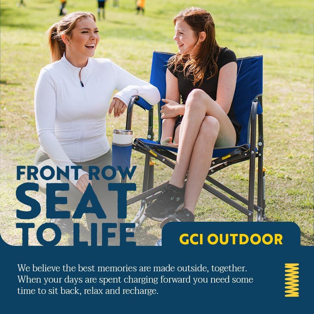 GCI Outdoor Freestyle Rocker XL Oversized Foldable Rocking Chair, Black