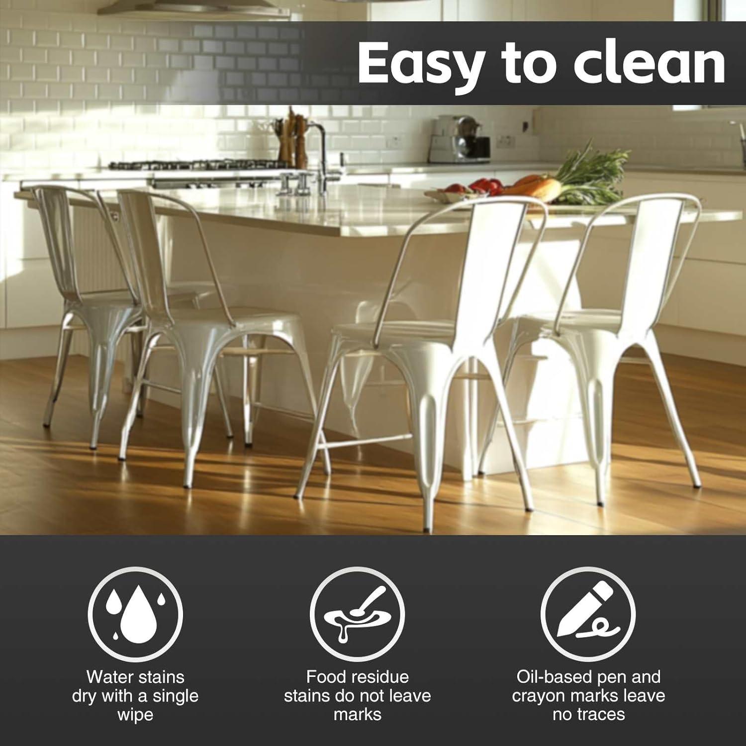 SOLEGGIATA Juego de 2 Sillas de Comedor de Metal Hierro Apilable Exterior/vintage/cocina Restaurante Mate Medianoche Negro