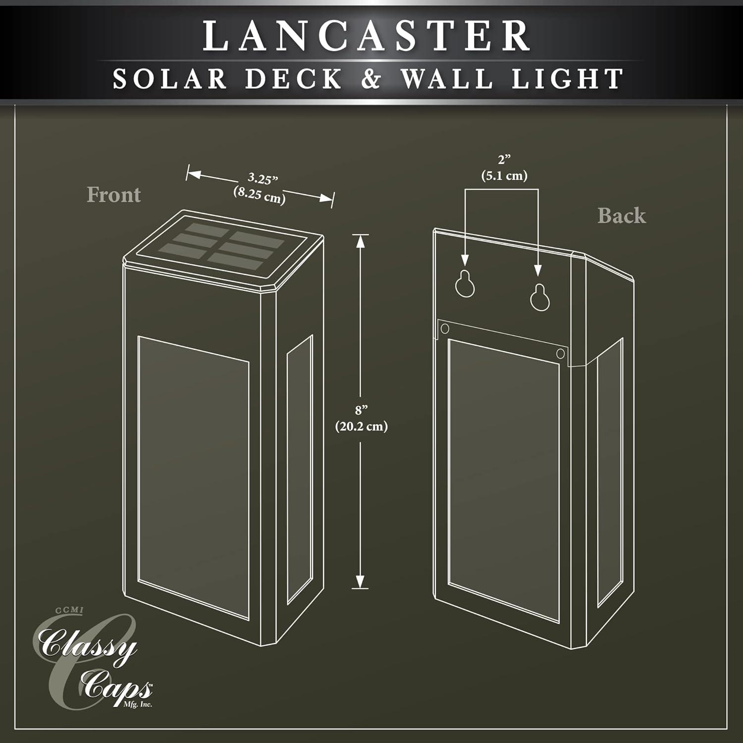 Classy Caps Black Powder Coated Aluminum Solar Powered Integrated LED Metal Deck Light (Set of 2)