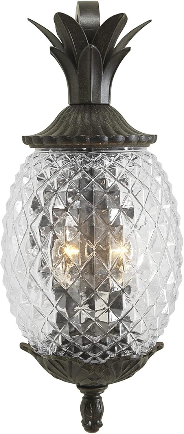 Black Dimmable Glass Lantern Wall Light