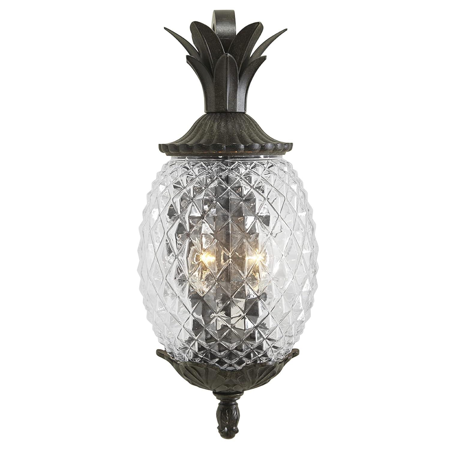 Black Dimmable Glass Lantern Wall Light