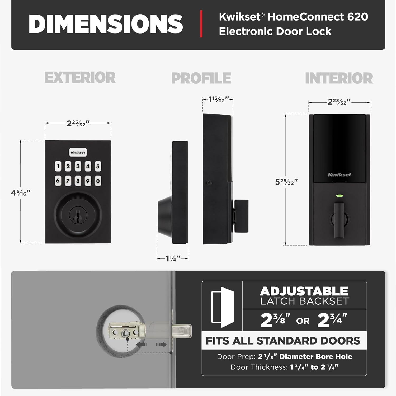 Kwikset Home Connect Smart Electronic Single Cylinder Deadbolt