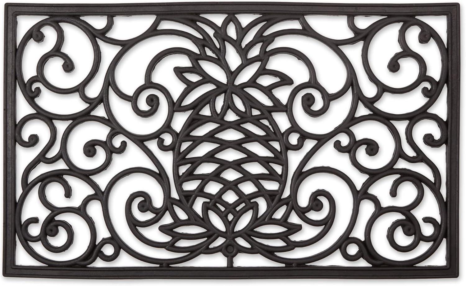 Design Imports Pineapple Scroll Rubber Doormat