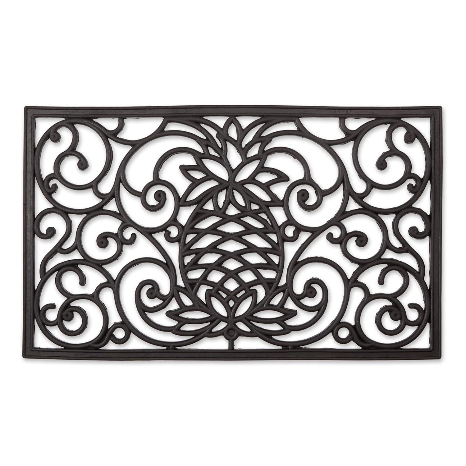 Design Imports Pineapple Scroll Rubber Doormat